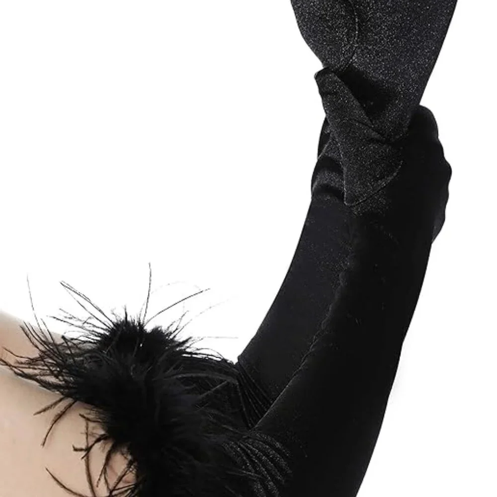Long Satin Opera Gloves